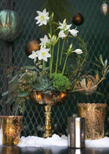 Load image into Gallery viewer, Desiray Gold Vintage Mercury Glass Pedestal Bowl - 9.5" Tall