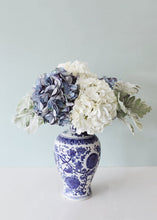 Load image into Gallery viewer, Ceramic Ginger Jar Vase in Blue and White - 10.5" Tall