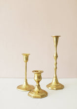 Load image into Gallery viewer, Antique Gold Candlestick Holder - 6" Tall