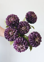 Load image into Gallery viewer, Deep Purple Dahlia Artificial Flower