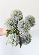 Load image into Gallery viewer, Antique Light Teal Fake Dahlia Flower