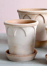 Load image into Gallery viewer, Antique Pink Terracotta Clay Pot and Saucer - 6.5" Tall x 7" Wide with Drainage