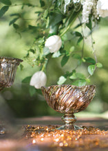 Load image into Gallery viewer, Antique Gold Fairytale Glass Floral Bowl