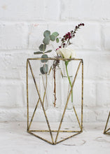 Load image into Gallery viewer, Metal Geometric Vase - 7" Tall