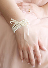 Load image into Gallery viewer, Ivory Pearl Bead Corsage Wristlet - 1" Wide