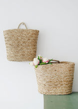 Load image into Gallery viewer, Set of 2 Woven Seagrass Wall Baskets with Handles