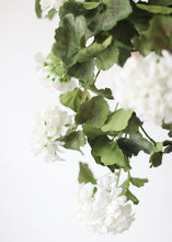 Load image into Gallery viewer, White UV Protected Outdoor Silk Geranium Bush - 23" Long x 16" Wide