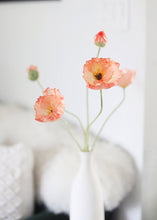 Load image into Gallery viewer, Coral Fake Poppy Flowers