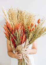 Load image into Gallery viewer, Yellow Billy Button and Coral Grass Dried Flower Bouquet - 20" Tall