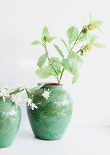 Load image into Gallery viewer, Terra Cotta Flower Vase with Green Glaze - 9.5" Tall