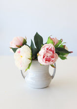 Load image into Gallery viewer, Peach Pink and Cream Artificial Peony Flower Bouquet