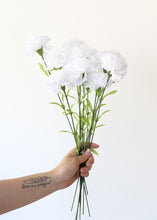 Load image into Gallery viewer, Carnation Silk Flower in White - 17"