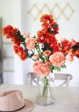 Load image into Gallery viewer, Orange Artificial Bougainvillea Flowers - 34.5"
