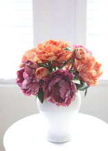 Load image into Gallery viewer, Dark Coral Orange Fake Garden Peony - 6" Bloom