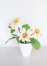 Load image into Gallery viewer, Ivory Fake Dahlia Flowering Plant in Clay Pot - 13"