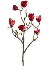 Load image into Gallery viewer, Pink Burgundy Fake Magnolia Branch - 36"