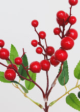 Load image into Gallery viewer, Artificial Holiday Berries in Red - 13"