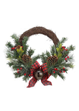 Load image into Gallery viewer, Artificial Pine Holiday Wreath with Cones - 20"