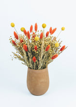 Load image into Gallery viewer, Yellow Billy Button and Coral Grass Dried Flower Bouquet - 20" Tall