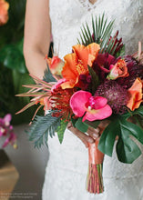 Load image into Gallery viewer, Silk Flowers Hibiscus Spray in Orange Coral - 26.5" Tall
