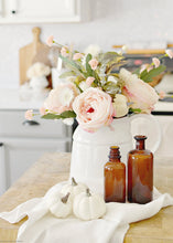 Load image into Gallery viewer, Silk Garden Cabbage Rose in Pastel Peach Pink - 23" Tall