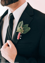 Load image into Gallery viewer, Artificial Seeded Eucalyptus Spray in Green Burgundy - 19" Tall