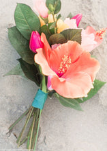Load image into Gallery viewer, Silk Flowers Hibiscus Spray in Orange Coral - 26.5" Tall