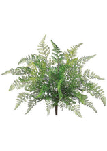 Load image into Gallery viewer, UV Protected Indoor/Outdoor Leather Fern Bush - 17" Tall