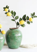 Load image into Gallery viewer, Terra Cotta Flower Vase with Green Glaze - 9.5" Tall