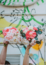 Load image into Gallery viewer, Blush Coral Silk Peony and Ranunculus Bouquet

