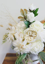 Load image into Gallery viewer, Cream Blush Dahlia Silk Flower Stem - 19"
