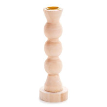 Load image into Gallery viewer, Unfinished Wood Taper Candle Holder with Stem - 6.5" Tall
