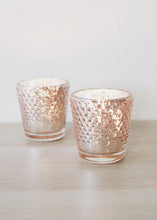 Load image into Gallery viewer, Rose Mercury Glass Hobnail Votive Cup - 2.75" Tall
