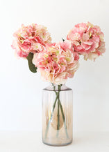 Load image into Gallery viewer, Large Fake Hydrangea Flower in Pink Cream - 8.5" Bloom
