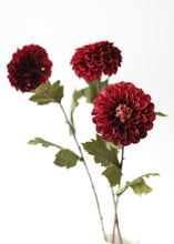 Load image into Gallery viewer, Fake Dahlia Flower in Fall Burgundy
