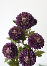 Load image into Gallery viewer, Deep Purple Dahlia Artificial Flower
