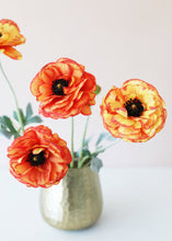 Load image into Gallery viewer, Artificial Ranunculus Flower in Orange - 21"
