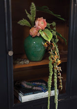 Load image into Gallery viewer, Terra Cotta Flower Vase with Green Glaze - 9.5" Tall
