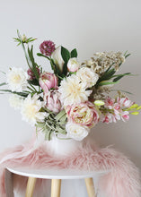 Load image into Gallery viewer, Cream Blush Dahlia Silk Flower Stem - 19"
