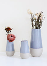 Load image into Gallery viewer, Slate Blue Ceramic Bud Vase 9.75” Tall
