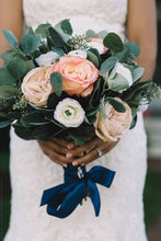 Load image into Gallery viewer, Real Touch Rose Stem in Peach - 14" Tall
