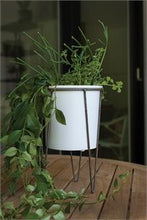 Load image into Gallery viewer, Ceramic White Cassa Plant Stand - 10.75" Tall

