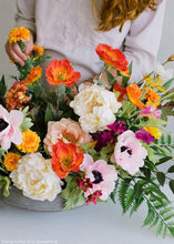 Load image into Gallery viewer, Poppy Silk Flower Bush in Orange Flame
