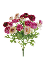 Load image into Gallery viewer, Mini Silk Ranunculus Bush in Pink Cerise - 10"
