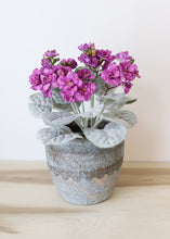 Load image into Gallery viewer, Violet Fuchsia Faux African Violet Plant - 12"
