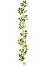 Load image into Gallery viewer, White Cabbage Rose Artificial Flower Garland - 69"

