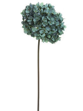 Load image into Gallery viewer, Teal Fake Hydrangea Oversized Flower - 10" Bloom x 27" Tall
