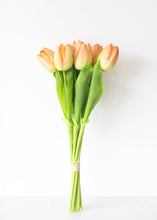Load image into Gallery viewer, Peach Artificial Tulip Flower Bundle
