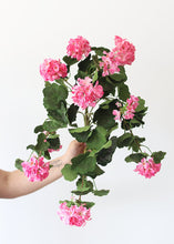 Load image into Gallery viewer, Pink UV Protected Outdoor Silk Geranium Bush
