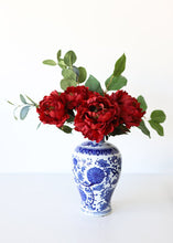 Load image into Gallery viewer, Artificial Burgundy Flower Peony Bush
